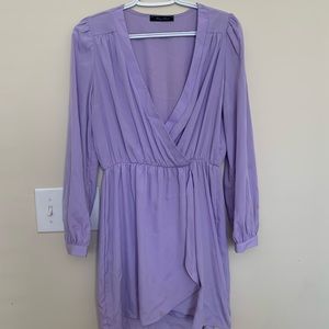 Honey Punch Wrap Dress Long Sleeve